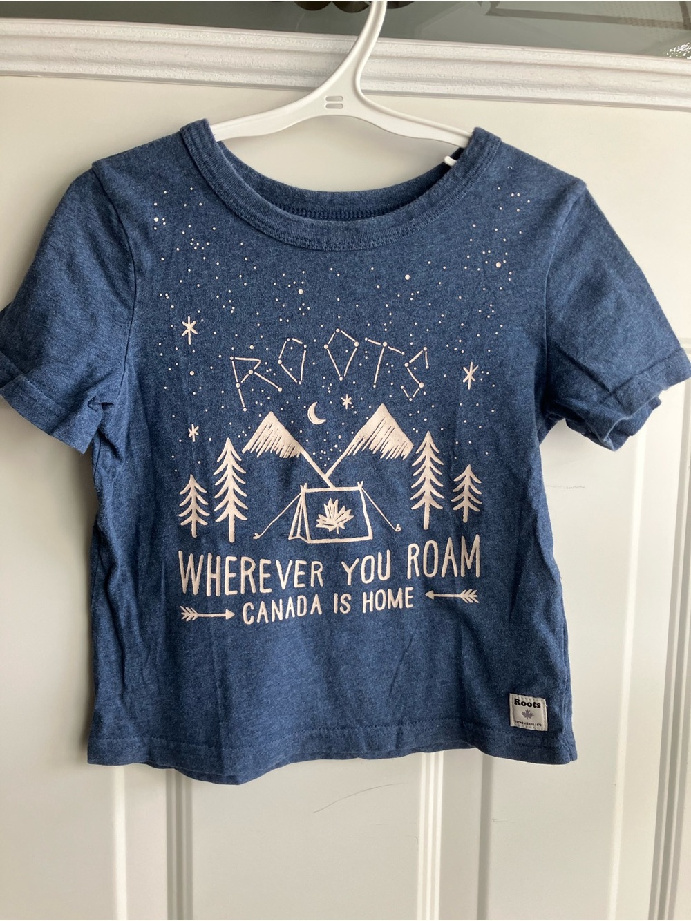 Roots Canada camping Tshirt blue 4T